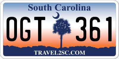 SC license plate OGT361