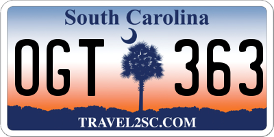 SC license plate OGT363