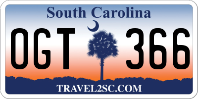 SC license plate OGT366