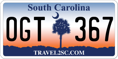 SC license plate OGT367