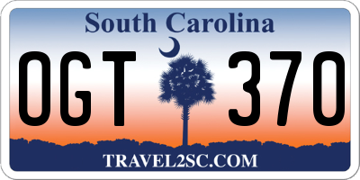 SC license plate OGT370