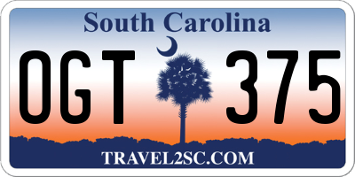 SC license plate OGT375