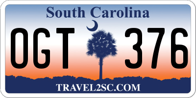 SC license plate OGT376