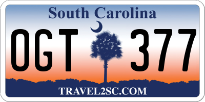 SC license plate OGT377