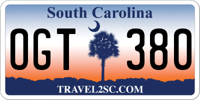 SC license plate OGT380