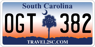 SC license plate OGT382