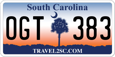 SC license plate OGT383