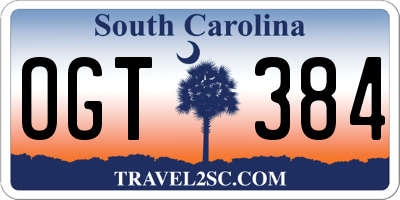 SC license plate OGT384