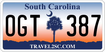 SC license plate OGT387