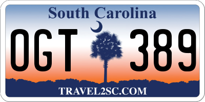 SC license plate OGT389