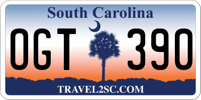 SC license plate OGT390