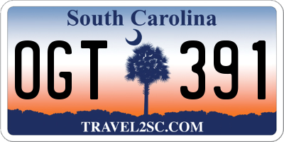 SC license plate OGT391