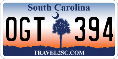 SC license plate OGT394