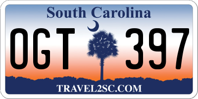 SC license plate OGT397