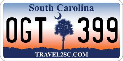 SC license plate OGT399