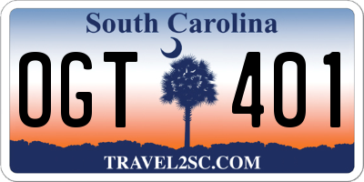 SC license plate OGT401