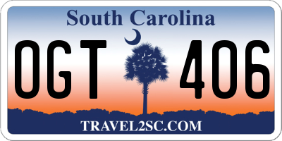 SC license plate OGT406