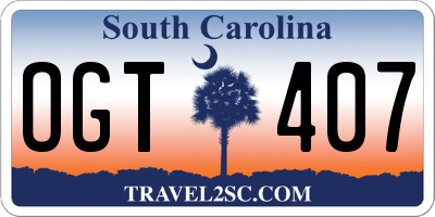 SC license plate OGT407