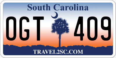 SC license plate OGT409