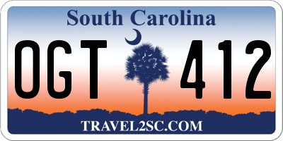 SC license plate OGT412