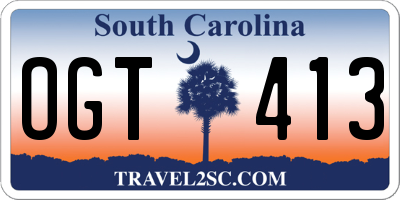 SC license plate OGT413