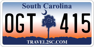 SC license plate OGT415