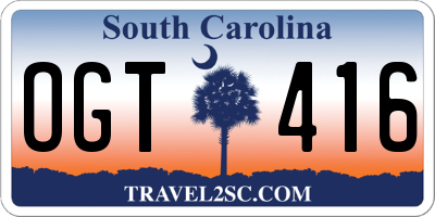 SC license plate OGT416