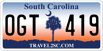 SC license plate OGT419