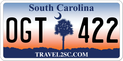 SC license plate OGT422