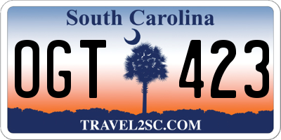 SC license plate OGT423
