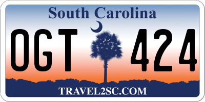 SC license plate OGT424