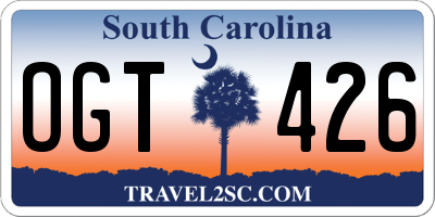 SC license plate OGT426