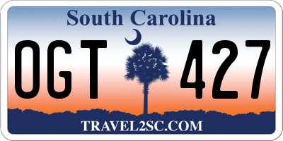 SC license plate OGT427