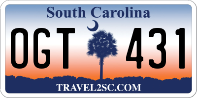 SC license plate OGT431