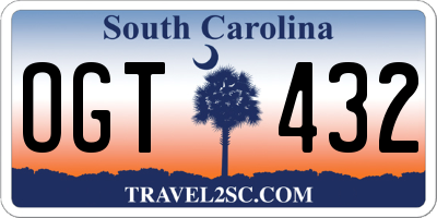 SC license plate OGT432