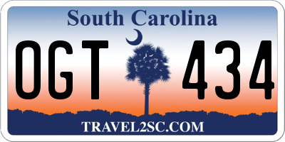 SC license plate OGT434