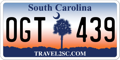 SC license plate OGT439