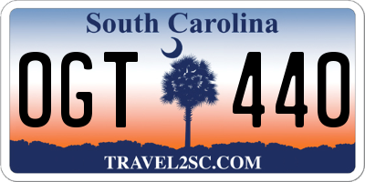 SC license plate OGT440
