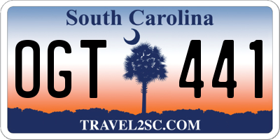 SC license plate OGT441