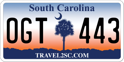 SC license plate OGT443
