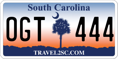 SC license plate OGT444