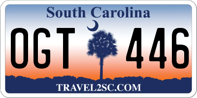 SC license plate OGT446