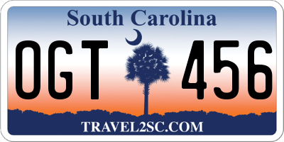 SC license plate OGT456
