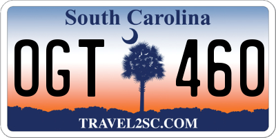 SC license plate OGT460