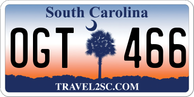 SC license plate OGT466