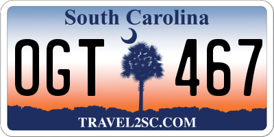 SC license plate OGT467