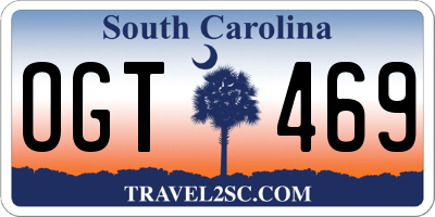 SC license plate OGT469
