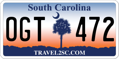SC license plate OGT472
