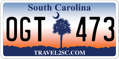 SC license plate OGT473