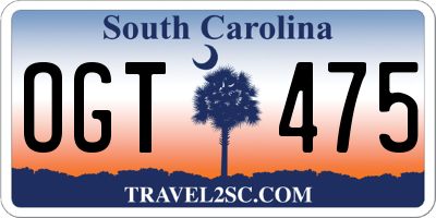 SC license plate OGT475